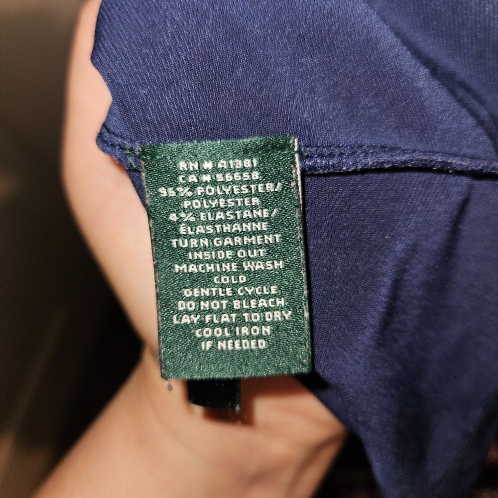 Lauren by Ralph Lauren Navy midi dress. Double lined - Picture 4 of 4